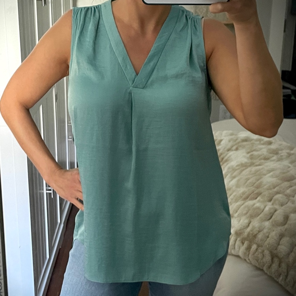 New Alfani Blue/Teal Sleeveless Blouse Top